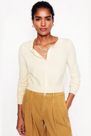 Boden Cardigan court Eva en cachemire-Ivoire chaud