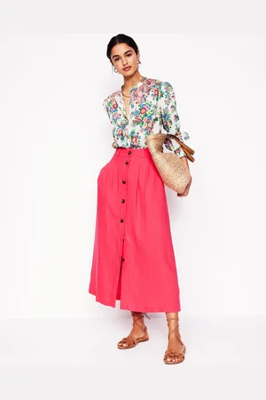 Boden Jupe midi Thomasina en lin-Rose camélia
