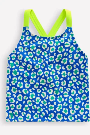 Boden Top de tankini croisé dans le dos-Léopard aigue-marine