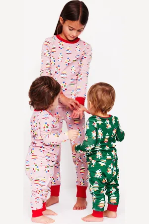 Boden Pyjama long douillet-Sapins rose vintage