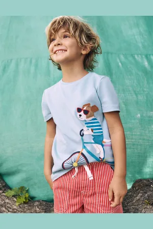 Boden T-shirt graphique fun-Chiens sur un vélo bleu vintage
