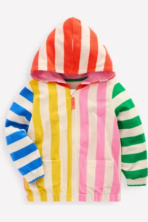 Boden Sweat à capuche zippé en éponge-Rayé Méli-mélo Multicolore