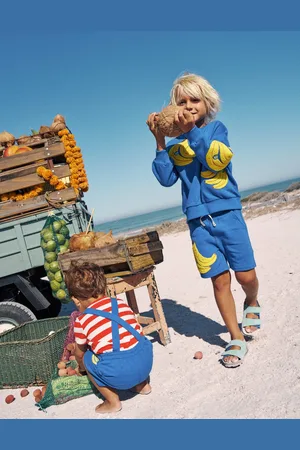Boden Lustige Sweatshorts-Surf The Web-Blau Banane