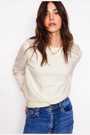 Boden Sweat à détails en crochet-Ivoire