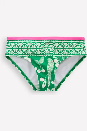 Boden Bas de bikini à motif-Motif Parrot Palm émeraude profond
