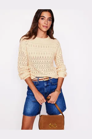 Boden Pull col rond en coton surpiqué-Black