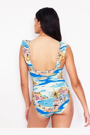 Boden Maillot de bain Evia à volants-Multi, motif Paradise Bay