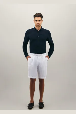Boglioli Short En Lin À Pinces