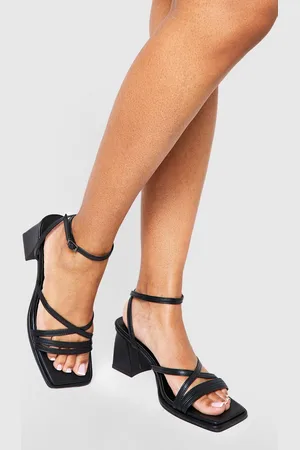 Boohoo Sandales À Petit Talon Carré Et Brides,Pointure Large