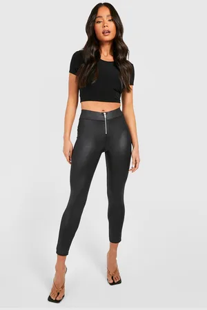 Boohoo "Petite",Legging Zippé Effet Mouillé