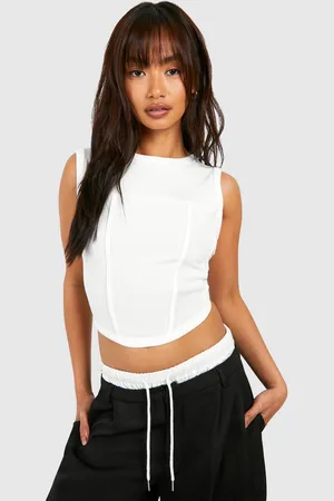 Boohoo Corset Côtelé À Coutures Apparentes