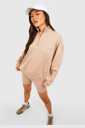 Boohoo Ensemble Avec Sweat Oversize Zippé Et Short Cycliste