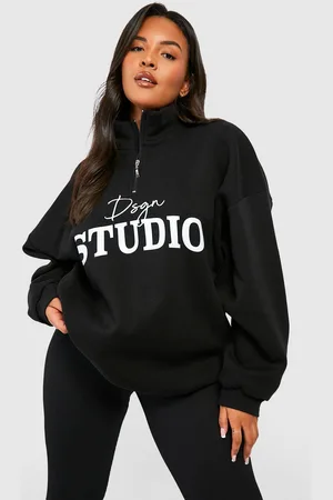 Boohoo Grande Taille,Sweat À Slogan Et Col Zippé