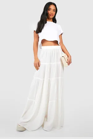Boohoo "Petite",Jupe Longue À Volants Étagés