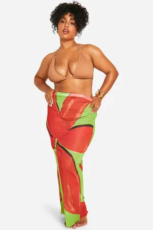 Boohoo Grande Taille,Jupe De Plage Longue Fleurie