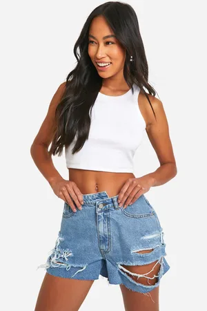 Boohoo Short En Jean Asymétrique