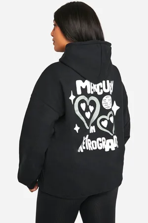 Boohoo Grande Taille,Sweat À Capuche Oversize À Imprimé Mercure