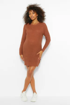 Boohoo Maternité,Robe Pull De Grossesse En Maille Douce