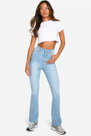 Boohoo "Tall",Jean Flare Délavé Taille Haute