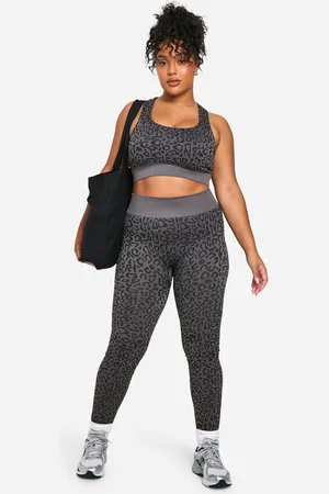 Boohoo Grande Taille,Legging Sans Coutures À Imprimé Léopard