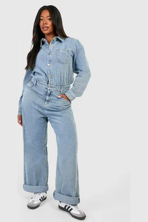 Boohoo Grande Taille,Combinaison Droite En Jean