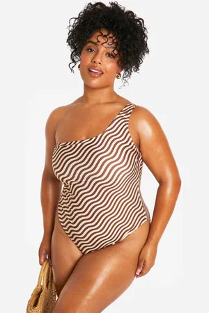 Boohoo Grande Taille,Maillot De Bain Asymétrique À Imprimé Vagues
