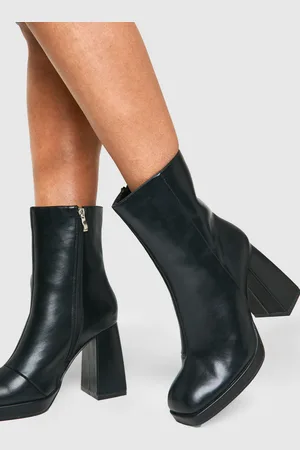 Boohoo Bottines À Talon Carré,Pointure Large
