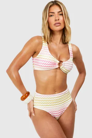 Boohoo Haut De Maillot À Anneau Et Imprimé Zigzag