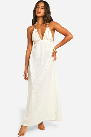 Boohoo Robe De Plage Longue À Franges Et Perles