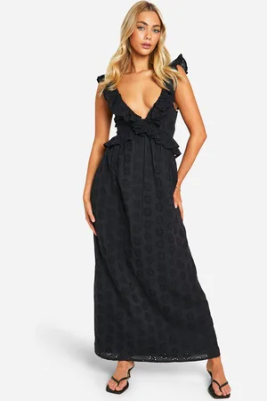 Boohoo Robe Longue Brodée À Volants
