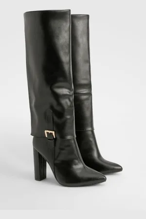 Boohoo Bottes Hautes Pointues À Boucles,Pointure Large
