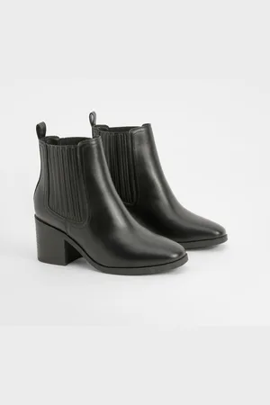 Boohoo Bottines À Empiècement Contrastant Et Talon Carré,Pointure Large