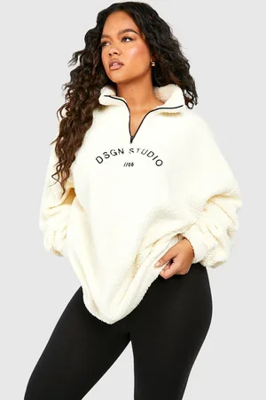Boohoo Grande Taille,Sweat Zippé En Polaire Premium À Slogan Dsgn Studio