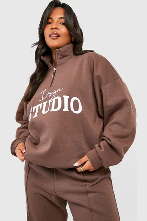 Boohoo Grande Taille,Sweat À Slogan Et Col Zippé