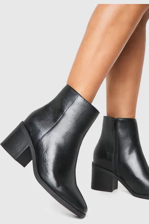 Boohoo Bottines À Empiècement Serpent,Pointure Large
