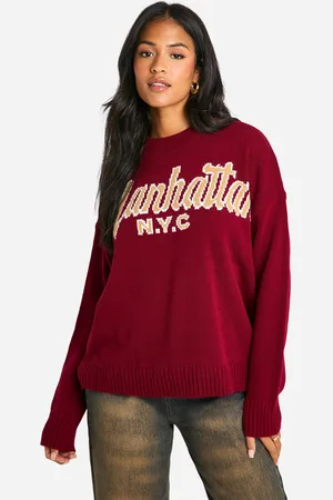 Boohoo "Tall",Pull Oversize À Col Ras Du Cou Et Broderie Man