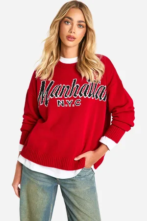 Boohoo Pull Oversize À Col Ras Du Cou Et Broderie Man