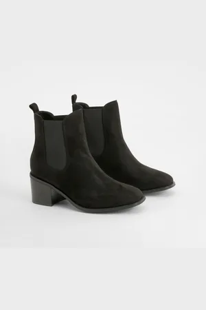Boohoo Bottines À Empiècement Contrastant Et Talon Carré,Pointure Large
