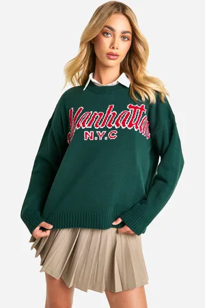 Boohoo Pull Oversize À Col Ras Du Cou Et Broderie Man