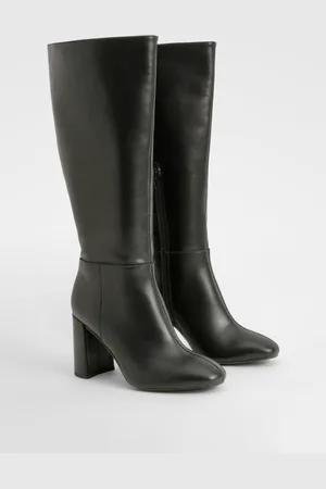 Boohoo Bottes Hautes À Talon Carré,Pointure Large