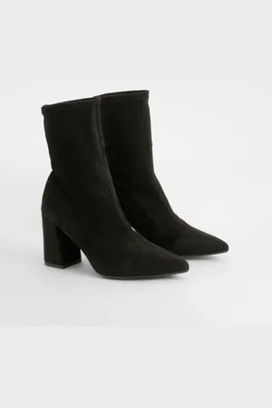 Boohoo Bottines Pointues En Synthétique À Talon Carré