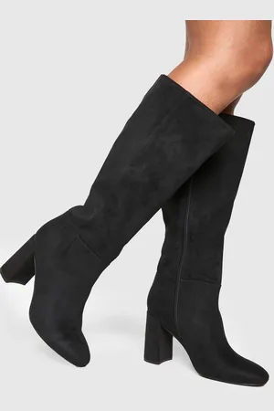Boohoo Bottes Hautes À Empiècement Et Talon,Pointure Large