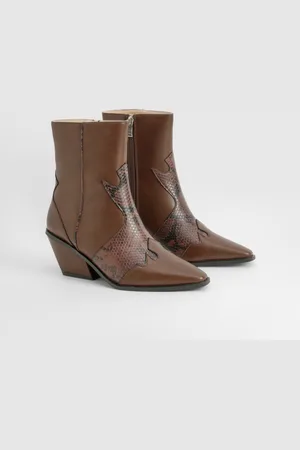 Boohoo Bottines Western Serpent,Pointure Large