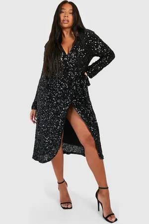 Boohoo Grande Taille,Robe Portefeuille Mi