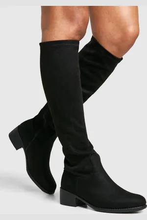 Boohoo Bottes Hautes Plates,Pointure Large