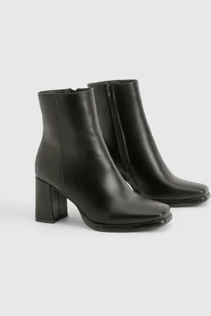 Boohoo Bottines À Talon Carré,Pointure Large