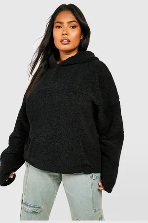 Boohoo Grande Taille,Sweat À Capuche Oversize En Polaire Avec Étiquette Tissée