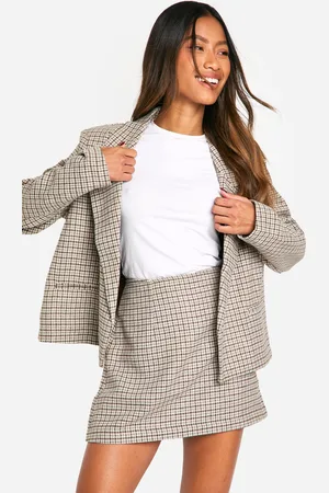 Boohoo Mini,Jupe Effet Laine À Motif Pied