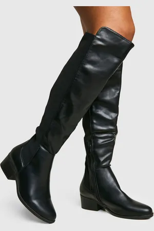 Boohoo Bottes Hautes À Empiècement Contrastant,Pointure Large
