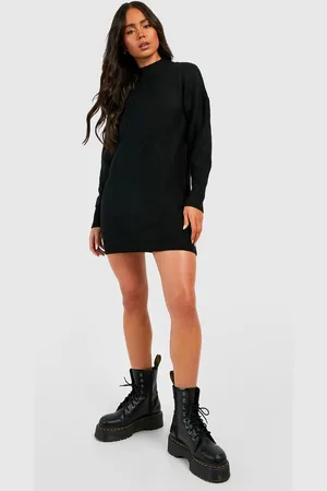 Boohoo "Petite",Robe Pull En Maille À Col Roulé